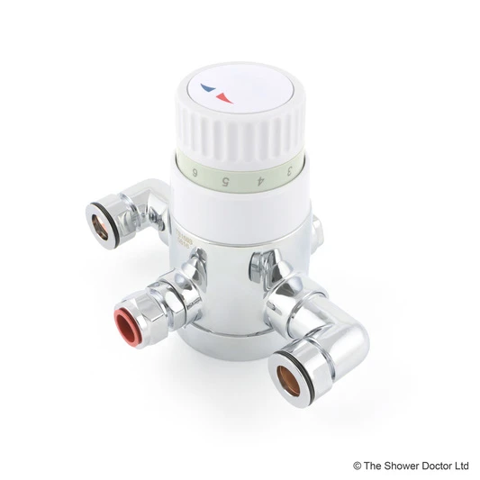 Bristan 1503 Exposed Thermostatic Mixer, Valve Only (Chrome/White) - SWTS1503ECP 1 Bristan 1503 Exposed Thermostatic Mixer, Valve Only (Chrome/White) - SWTS1503ECP