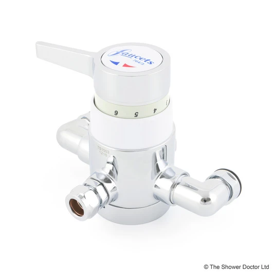 Bristan 1503 Exposed Thermostatic Mixer With Lever, Valve Only (Chrome/White) - SWTS1503ECP-L 1 Bristan 1503 Exposed Thermostatic Mixer With Lever, Valve Only (Chrome/White) - SWTS1503ECP-L