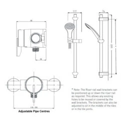 Bristan Sonique 2 Thermostatic Surface Mounted Shower With Adjustable Riser (Chrome) - SOQ2SHXARC -Grundfos Sales Store bristan sonique 2 thermostatic surface mounted shower with adjustable riser chrome soq2shxarc 2