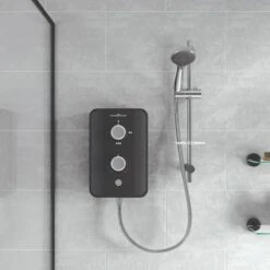 Gainsborough Slim Duo Electric Shower (Piano Black) 8.5kw - GSDPB85 -Grundfos Sales Store gainsborough slim duo electric shower piano black 8 5kw gsdpb85 2