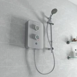Gainsborough Slim Duo Electric Shower (Titamium Grey) 8.5kw - GSDTG85 -Grundfos Sales Store gainsborough slim duo electric shower titamium grey 8 5kw gsdtg85 7