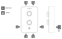 Gainsborough Slim Duo Electric Shower (Titamium Grey) 9.5kw - GSDTG95 -Grundfos Sales Store gainsborough slim duo electric shower titamium grey 9 5kw gsdtg95 7