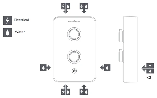 Gainsborough Slim Duo Electric Shower (White) 10.5kw - GSD105 8 Gainsborough Slim Duo Electric Shower (White) 10.5kw - GSD105 - Image 8