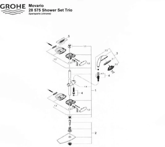 Grohe 28398 Movario 900Mm Shower Rail Chrome - 28398000 3 Grohe 28398 Movario 900Mm Shower Rail Chrome - 28398000 - Image 3