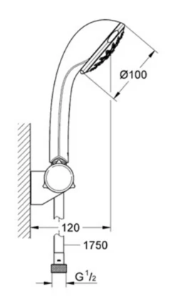 Grohe 28843 Champagne Ef Shower Kit 4Sp - 28843000