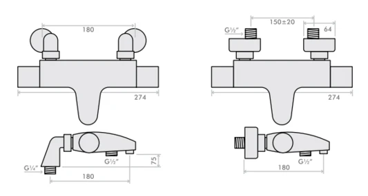 Inta Deluge Thermostatic Bsm With Pivoting Flexible Slide Rail Kit & Deck Mounting Legs - 910015Cp 2 Inta Deluge Thermostatic Bsm With Pivoting Flexible Slide Rail Kit & Deck Mounting Legs - 910015Cp - Image 2