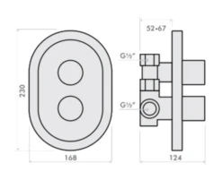 Inta Deluge Thermostatic Concealed Shower - Dl40010cp
