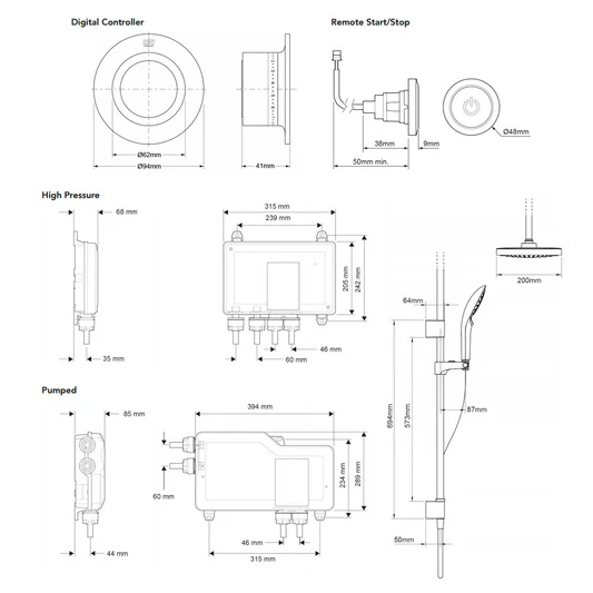 Mira Mode Dual Digital Mixer Shower Hp/Combi C-Fed - 1.1874.009 5 Mira Mode Dual Digital Mixer Shower Hp/Combi C-Fed - 1.1874.009 - Image 5