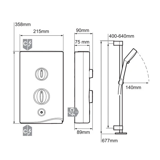 Mira Sport 9.0Kw Electric Shower White/Chrome - 1.1746.002 3 Mira Sport 9.0Kw Electric Shower White/Chrome - 1.1746.002 - Image 3