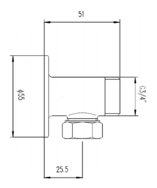Nuie Back Plate Elbow Unions - A312 2 Nuie Back Plate Elbow Unions - A312 - Image 2