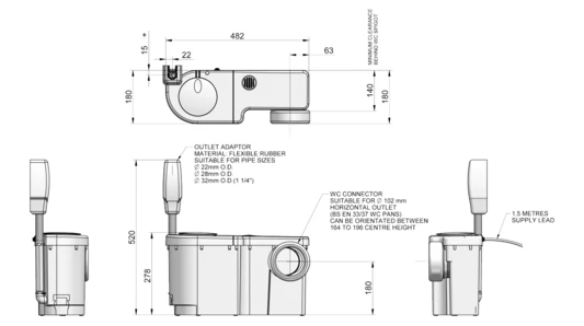 Stuart Turner Wasteflo Pump (Wc 1) - 46626 2 Stuart Turner Wasteflo Pump (Wc 1) - 46626 - Image 2