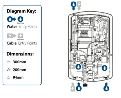 Triton Amore Duelectm Electric Shower White 9.5kW - GEAMDU91 5 Triton Amore Duelectm Electric Shower White 9.5kW - GEAMDU91 - Image 5