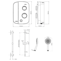 Triton AS2000SR Thermostatic Power Shower White/Chrome - TAS2000SR -Grundfos Sales Store triton as2000sr thermostatic power shower white chrome tas2000sr