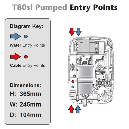 Triton T80si Pumped Electric Shower 8.5Kw - Sp8p08si 2 Triton T80si Pumped Electric Shower 8.5Kw - Sp8p08si - Image 2