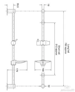 Triton Venus Shower Rail Kit (Chrome) - ASPVENRR -Grundfos Sales Store triton venus shower rail kit chrome aspvenrr