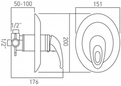 Vado Concealed Thermostatic Shower Valve Single Lever Wall Mounted- MAG-145T-C/P -Grundfos Sales Store vado concealed thermostatic shower valve single lever wall mounted mag 145t c p
