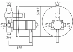 Vado Concealed Thermostatic Shower Valve With Diverter (White Handle) 5 Vado Concealed Thermostatic Shower Valve With Diverter (White Handle) -Grundfos Sales Store vado concealed thermostatic shower valve with diverter white handle