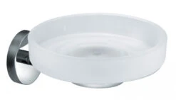 Vado Eclipse Frosted Glass Soap Dish And Holder Wall Mounted : Chrome - Ecl-182-C/P