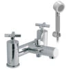 Vado Elements Water 2 Hole Bath Shower Mixer Deck Mounted With Shower Kit (Chrome) - Elw-130+K-C/P