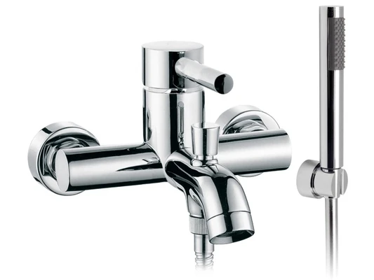 Vado Exposed Bath Shower Mixer Single Lever Wall Mounted With Shower Kit - ZOO-123+K-C/P 1 Vado Exposed Bath Shower Mixer Single Lever Wall Mounted With Shower Kit - ZOO-123+K-C/P