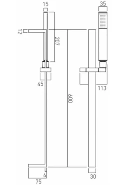 Vado Instinct Slide Rail Shower Kit With Single-Function Rub-Clean Shower Handset, 600Mm Slide Rail And 150Cm Shower Hose (Chrome) - Ins-Sfsrk-C/P -Grundfos Sales Store vado instinct slide rail shower kit with single function rub clean shower handset 600mm slide rail and 150cm shower hose chrome ins sfsrk c p 1
