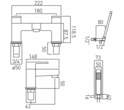 Vado Life 2 Hole Bath Shower Mixer Deck Mounted With Shower Kit (Chrome) - Lif-130+K-C/P 3 Vado Life 2 Hole Bath Shower Mixer Deck Mounted With Shower Kit (Chrome) - Lif-130+K-C/P -Grundfos Sales Store vado life 2 hole bath shower mixer deck mounted with shower kit chrome lif 130 k c p