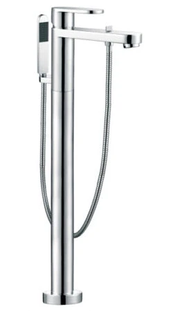 Vado Life Bath Shower Mixer With Shower Kit Single Lever Floor Mounted : Chrome - Lif-133+K-C/P